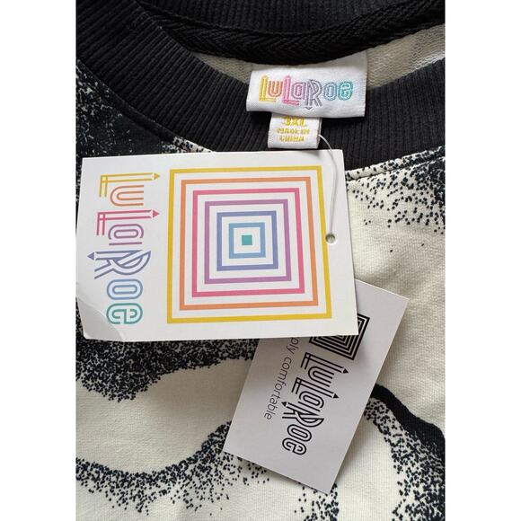 LuLaRoe TORRIE V-Neck Relaxed Fit Sweater 3XL Gray & Black Aztec New With Tags - Picture 3 of 8